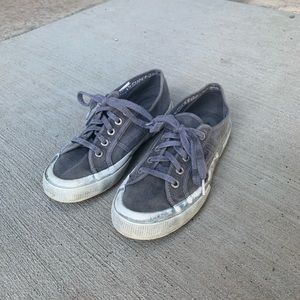Grey Superga Sneakers, worn condition, size 7.5